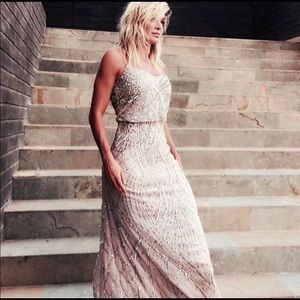 Adrianna Papell long pink dress